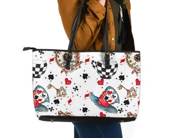 Bolso tote de Alicia en el País de las Maravillas: bolso de fin de semana de piel vegana