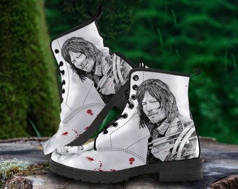 The Walking Dead Vegan Leather Boots, Unisex Adult Shoes Gifts for Friend Casual Shoes