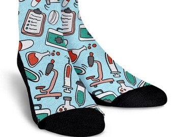 Blue Pharmacy Technician Socks, Custom Socks, Angkle Socks, Boot Socks, Mens Socks, Womens Socks, Kids Socks, Cool Socks, Fashion Socks.