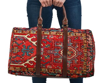 Sac de voyage en polyester « Le vieux tapis de ma grand-mère », Cadeaux personnalisés, Sac polochon, Cadeau pour maman, Week-end, Sac de voyage pour la nuit