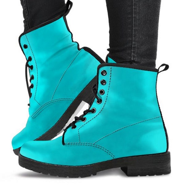 Combat Boots Dark Turquoise Mandala Boots Womens Fashion, Vegan Personalized  Gifts Leather , Angkle Custom Bohemian, Cowgirl