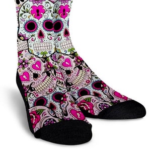 Festive Skull Womens Socks Design  Funny Custom Angkle Mens  Personalized Gifts Unique Clothing Kids Cool Fashion School