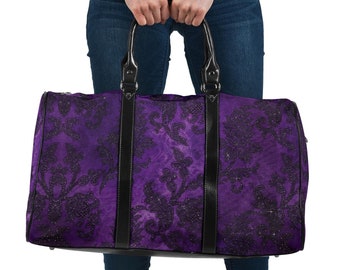 Purple Gothic Travel Bag Weekender Bag Gifts for Woman Overnight Bag