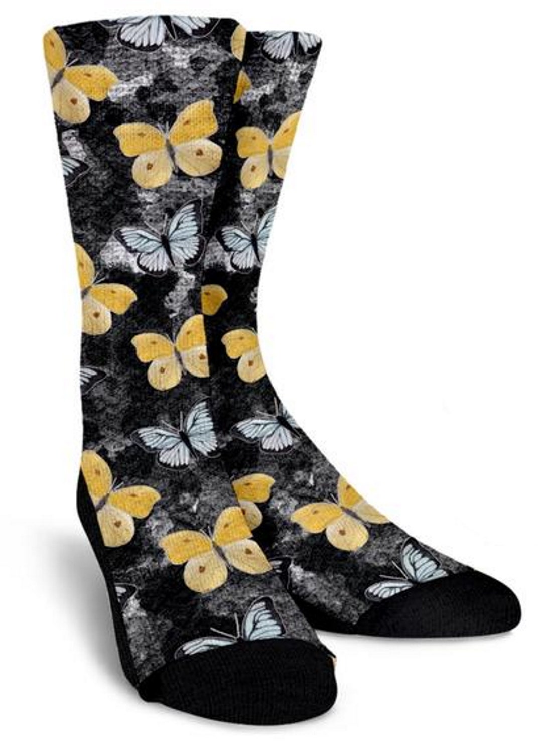 Black & Yellow Socks Butterfly Womens Funny Personalized Gifts - Etsy