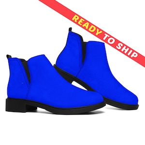 Royal Blue Fashion Boots, Mother&#39;s Day Gifts for Her Ankle Boots Casual Shoes Made to Order  - QUICK SHIP