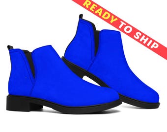 Royal Blue Vegan Ankle Boots – Ready to Ship, Sizes US 6 & 6.5