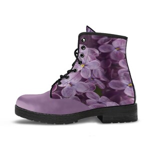 Purple Beaded Rose Boots for Women (Black)