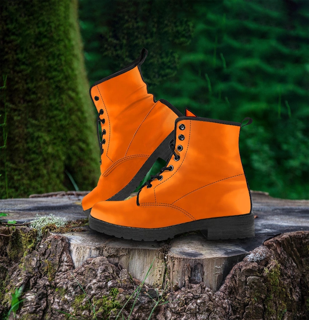Kampfstiefel Damenstiefel Orange Combat Shoes Halloween Cat Orange - Main Image