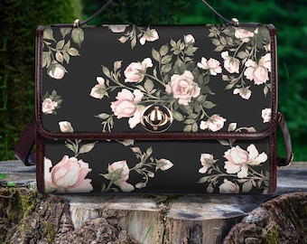 Vintage Floral Vegan Leather Handbag, Cottagecore Boho Bag - Etsy