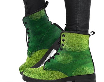 Smaragd Mandala Mandala Springerstiefel: Hippie Fashion