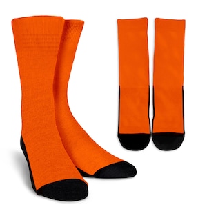 Pacific Orange Crew Socks, Moisture-Wicking Fabric Blend