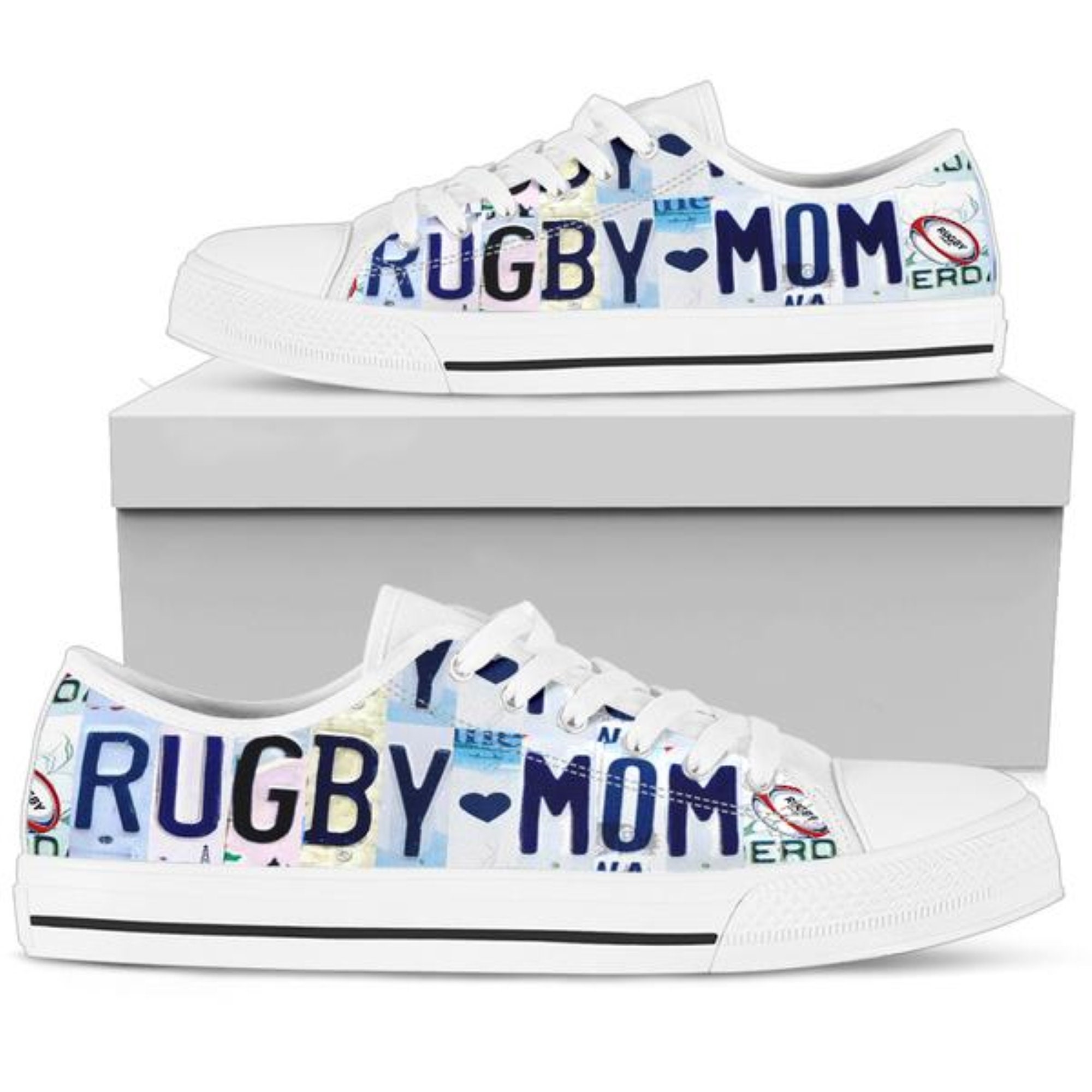 Discover Rugby Mom Low Top Shoes for Women's, Top quality Colorful unique Fashion art Custom Low Top Style Personalized Gifts for mothers day