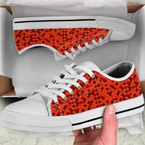 Red Animal Print Low Top Sneakers, Animal lover Gifts for Her Painted Shoes Women Casual Sneakers