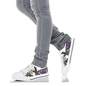 Grapes Low Top Sneakers, Girlfriend Gifts for Her Custom Unique Running Walking Athletic Casual Shoes image 2