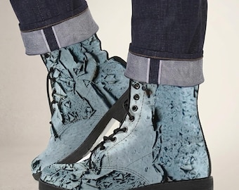 Abstract Vegan Leather Combat Boots - Made to Order