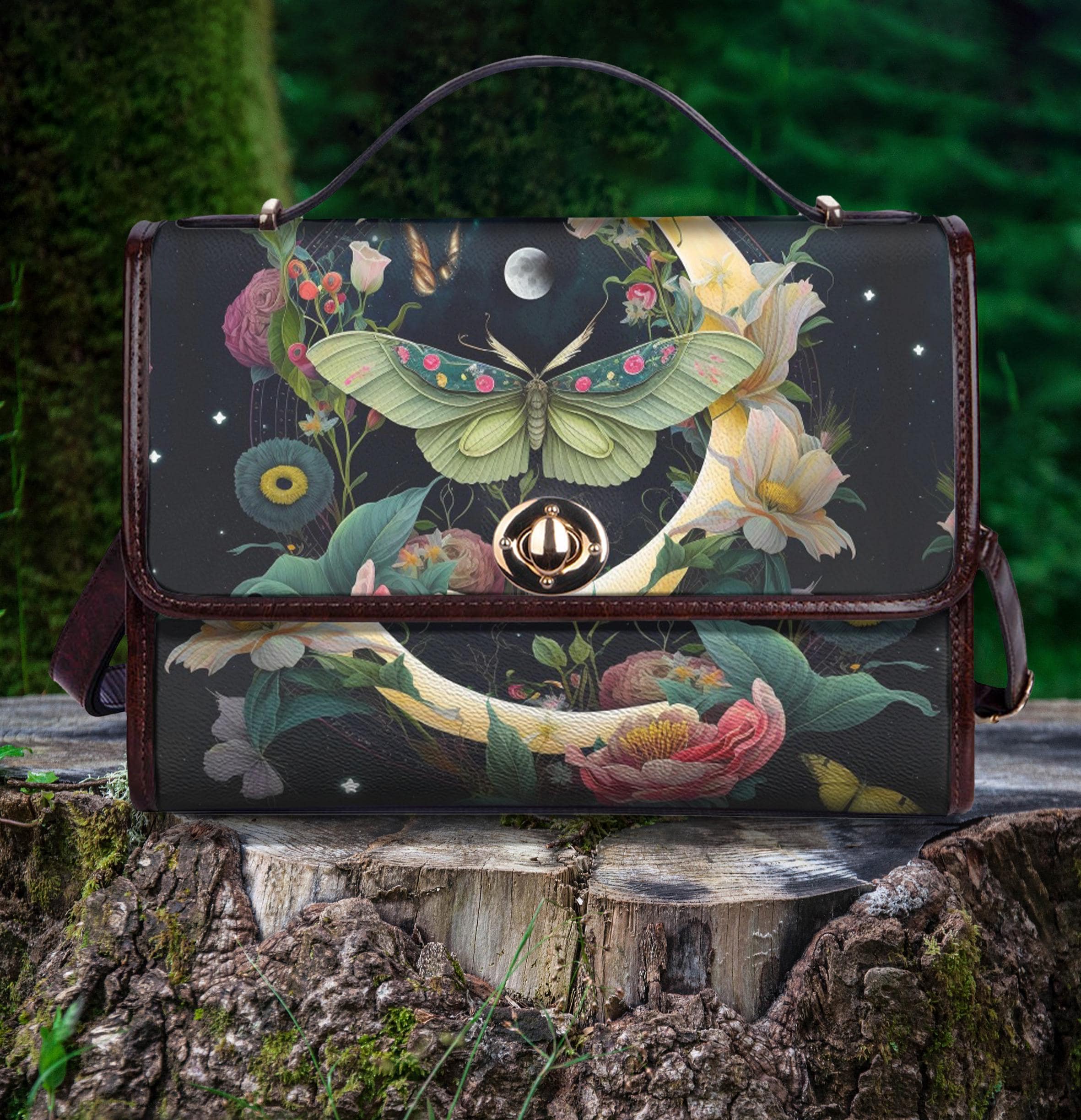 Women Gothic Skull Shoulder Bag Y2K Backpack Street Hippie Style Wallet Green Skullistic Gothic Skull Shoulder Bag Set – Zapps Clothing main image 4