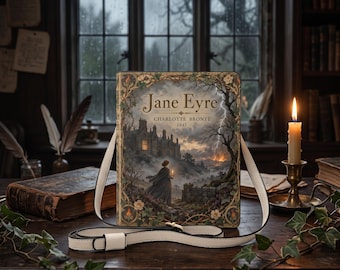 Jane Eyre Book Purse, Charlotte Bronte Book Bag, Gothic Dark Academia Crossbody, Book Shaped Handbag, Gift for Book Lover