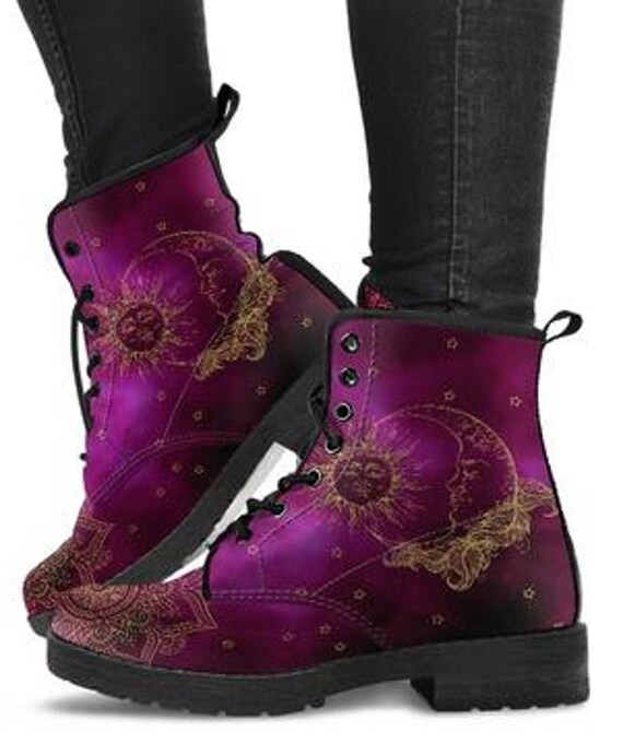 Woman Skulls and Roses Black Leather Boots Doc Martens Style Mother's Gifts for her Casual Shoes Shoes Womens Shoes Boots Walking & Hiking Boots 