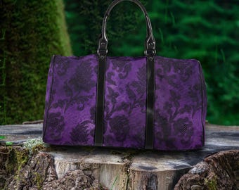 Purple Gothic Travel Bag Weekender Bag Gifts for Woman Overnight Bag