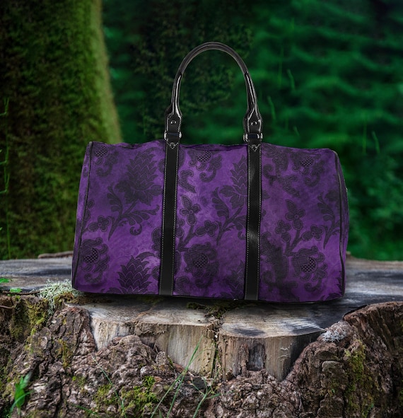 Purple Gothic Floral Weekender Bag: Travel Duffel - Etsy