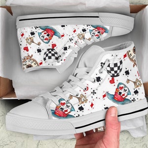 Zapatos altos de Alicia en el País de las Maravillas para mujer, regalos para novias, ideas casuales y lindas.