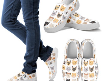 Cute Cat Slip On For Women's Shoes Custom, Personalized Gifts Animals