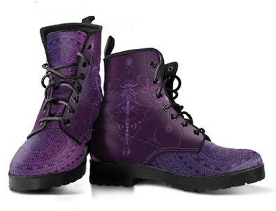 purple ankle boots womens