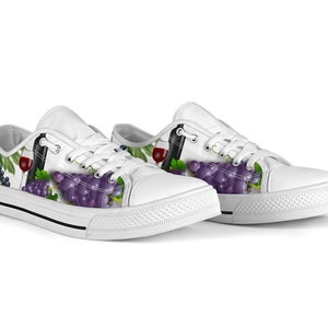 Grapes Low Top Sneakers, Girlfriend Gifts for Her Custom Unique Running Walking Athletic Casual Shoes image 4