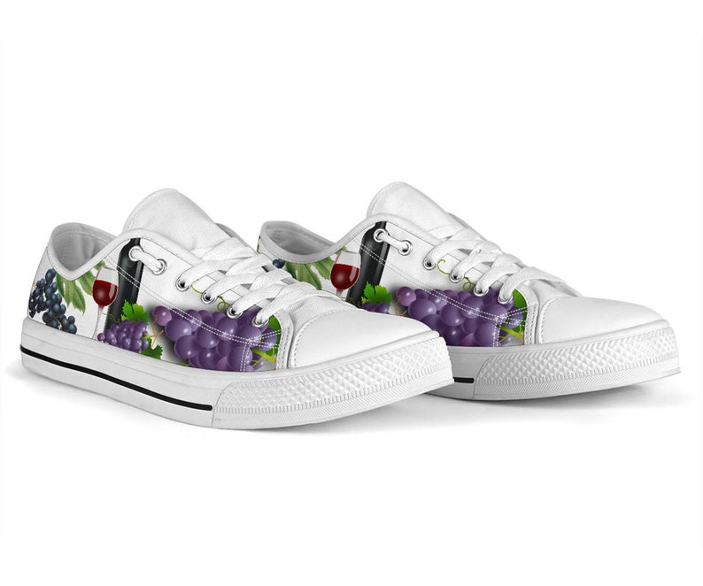 Grapes Low Top Sneakers, Girlfriend Gifts for Her Custom Unique Running Walking Athletic Casual Shoes image 4