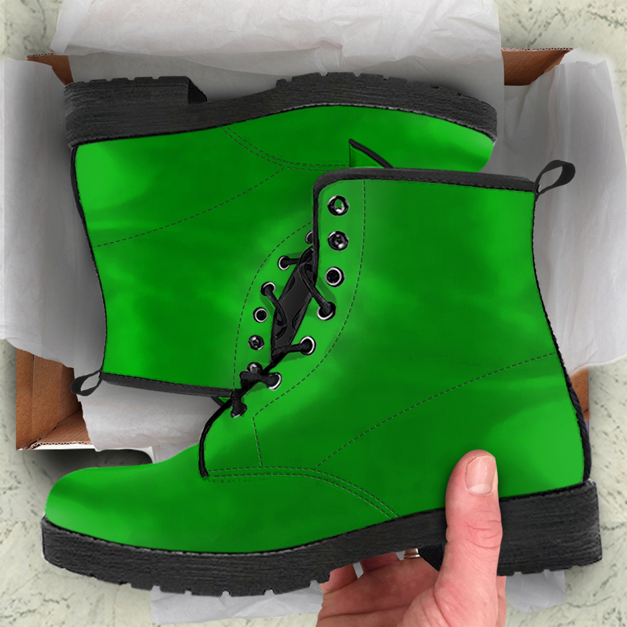 Neon green combat clearance boots