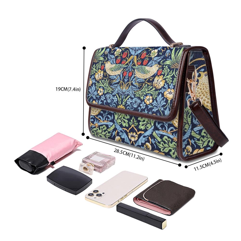 Strawberry Thief William Morris Floral Bird Vegan Satchel