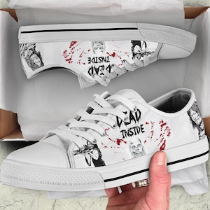 The Walking Dead Dead Inside Low Top Shoes, Unisex Adult Shoes Gifts for Friend Casual Shoes Tie Sneakers
