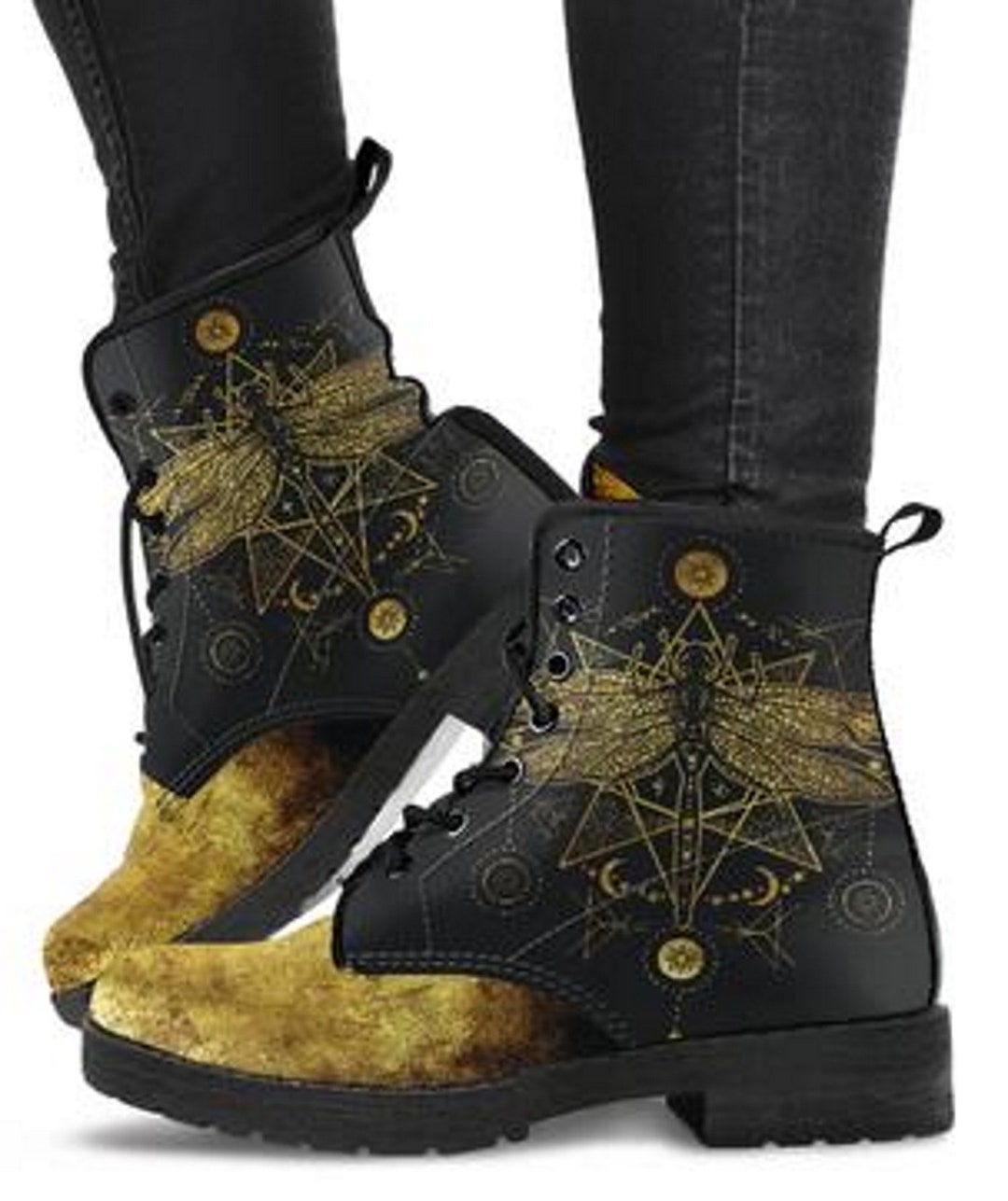 Chakra and Dragonfly Women's Leather Boots main image 1