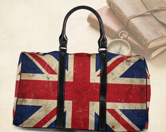 Union Jack Travel Bag, British Flag Weekender Bag for Women, UK Gift, Custom Printed Bag