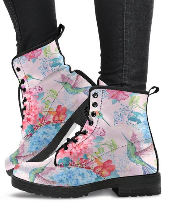 Botas de mujer Colibrí Rosa Pastel Moda Mujer Cuero Vegano | Etsy México