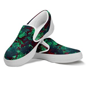 Woman&#39;s Jungle Floral Custom Slip Ons, Mother&#39;s Day Gifts for idea Canvas Cute Shoes