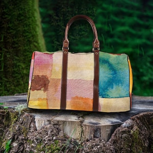 Watercolor Shapes Travel Duffel Bag: Personalized Weekender