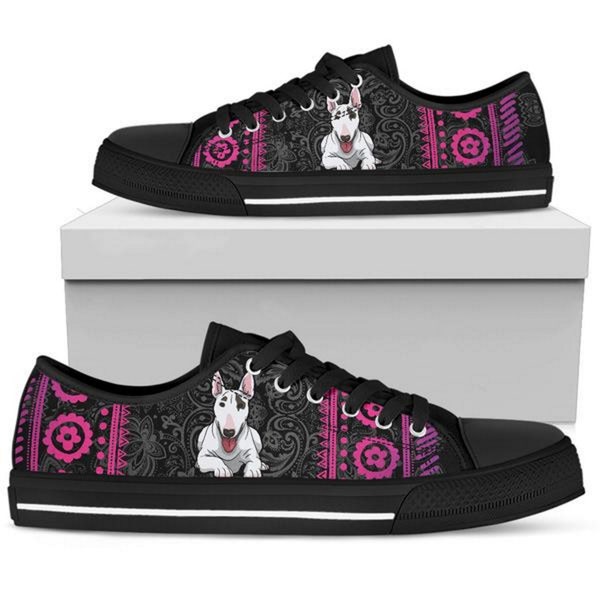 Bull Terrier Womens Sneakers Customized Gifts Dog Birthday Her Flat Converse Sporty, Summer Fashion Casual Art Shoes Athletic