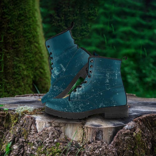 BRUNO BORDESE Grunge Blue Leather Chunky Lace Up Zip Combat Boots Men\'s EU 41.5 Bruno bordese leather - Gem main image 3