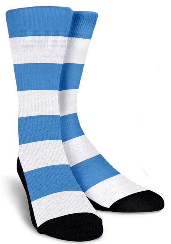 Strip Blue White Crew Socks Custom Socks Angkle Socks Mens - Etsy