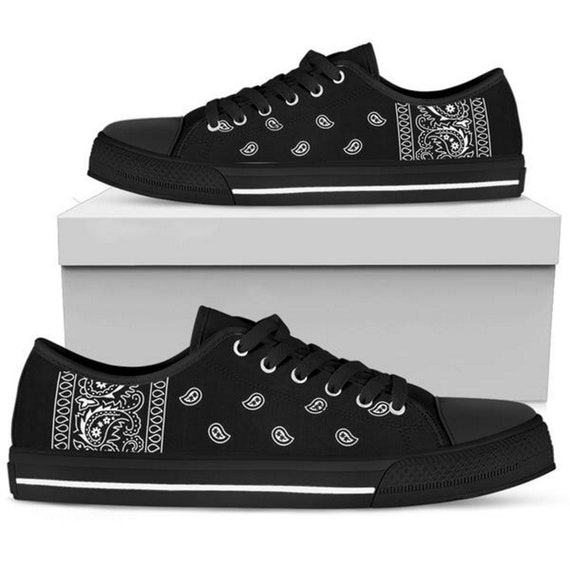 Black Bandana Womens Sneakers 