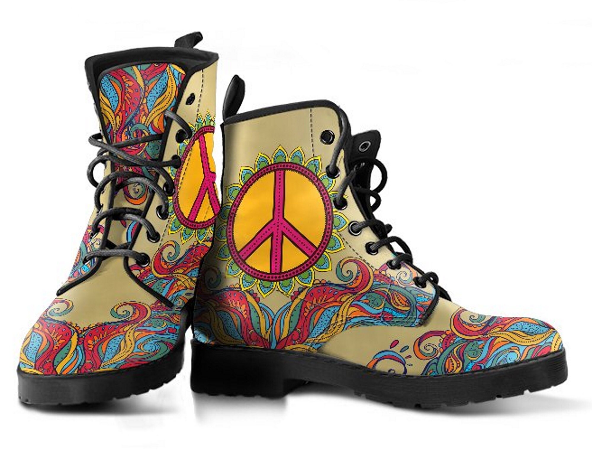 Peace Mandala Women's Leather Boots main image 1
