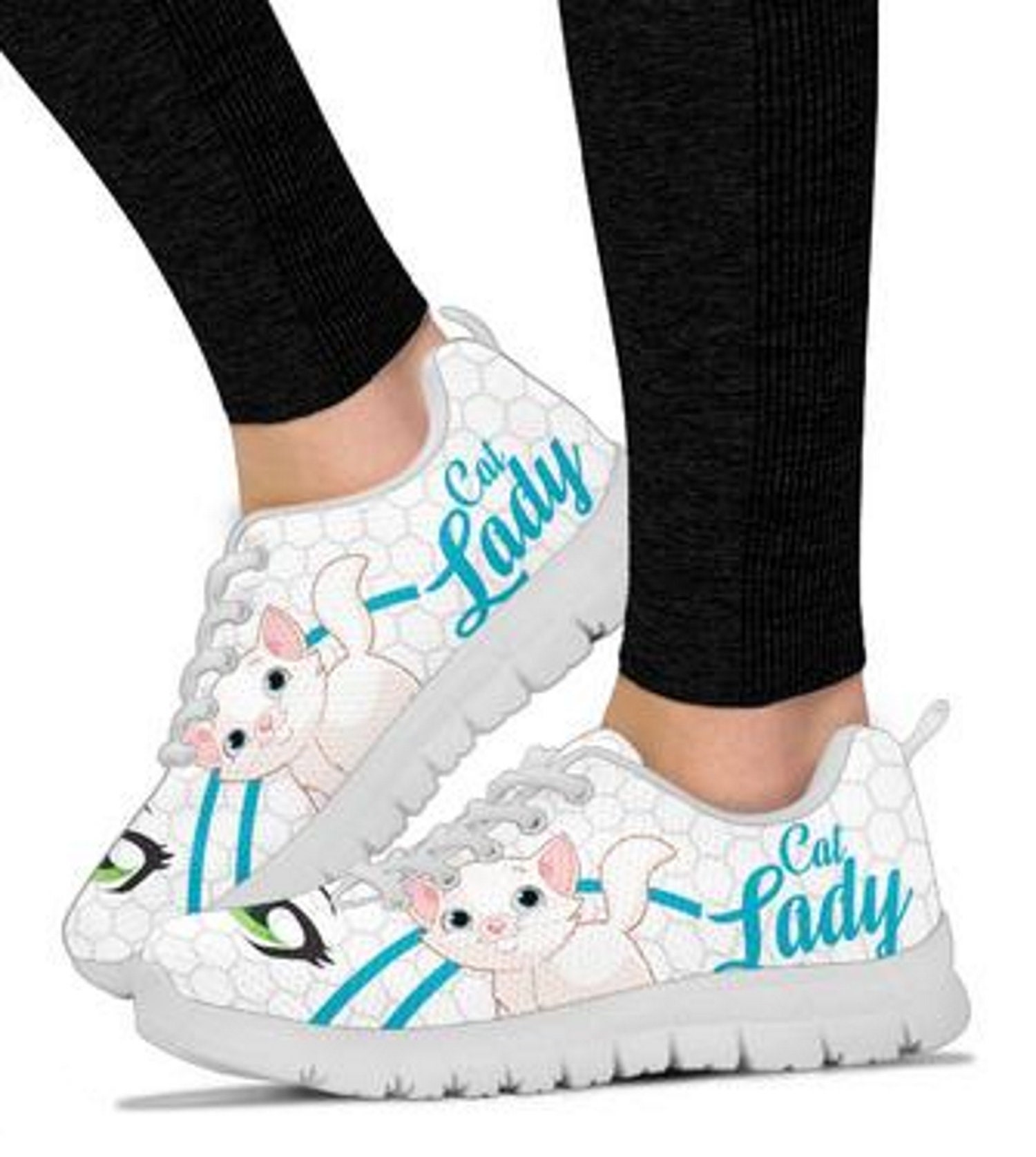 women's sneakers with cats on them