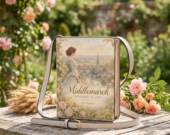 Middlemarch Book Purse, George Eliot Book Bag, Victorian Cottagecore Literary Crossbody, Book Shaped Handbag, Gift for Book Lover