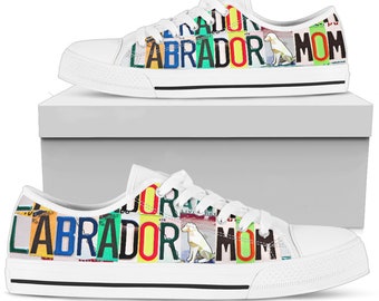 Frauen Low Top Custom Canvas Schuhe für Labrador Mama, Freundin Geschenke für sie Casual Tie Sneakers