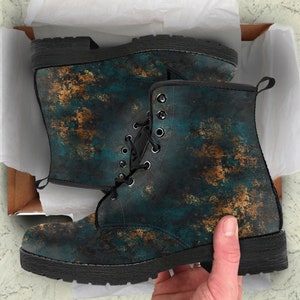 Combat Boots Women&#39;s Distress Patina Custom Leather Boots, Mother&#39;s Day Gifts for idea Cute Shoes