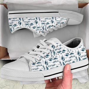 Fishing Low Top Shoes, Unisex Adult Shoes Gifts for Friend Casual Shoes Tie Sneakers, White Sneakers, Summer Shoes