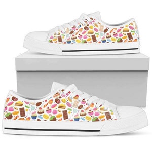 Sweet Candy, Women&#39;s Sneakers Athletic Customized Low top Sporty, Summer Shoes Gifts  Sports Art Fashion Casual Womens Tie