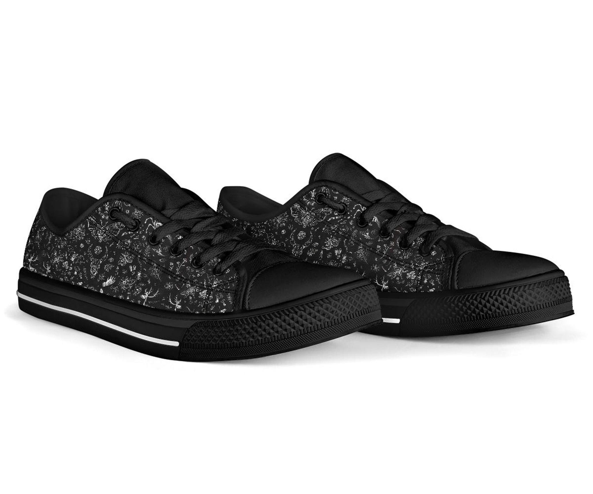 Dark Cottagecore Low Top Sneakers, Forest Gothic Fashion - Etsy display picture 2