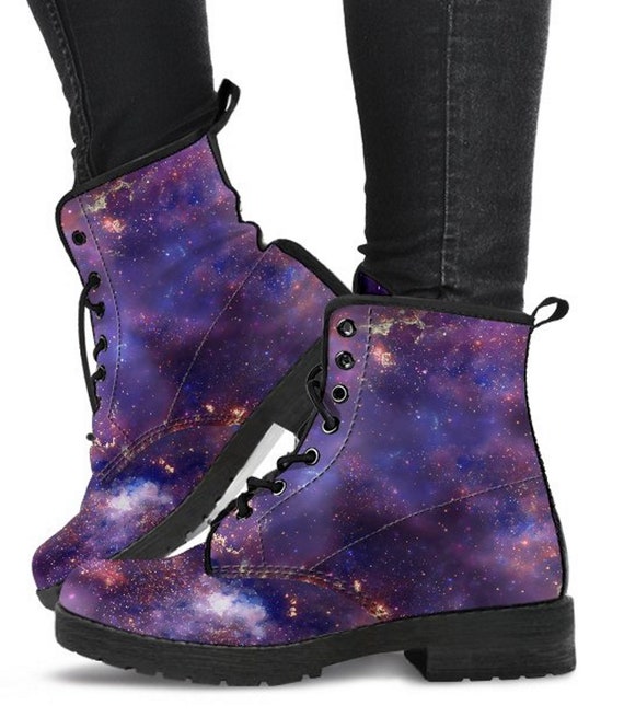 Combat Boots Paars kunstleer Galaxy Laarzen voor Dames Vegan